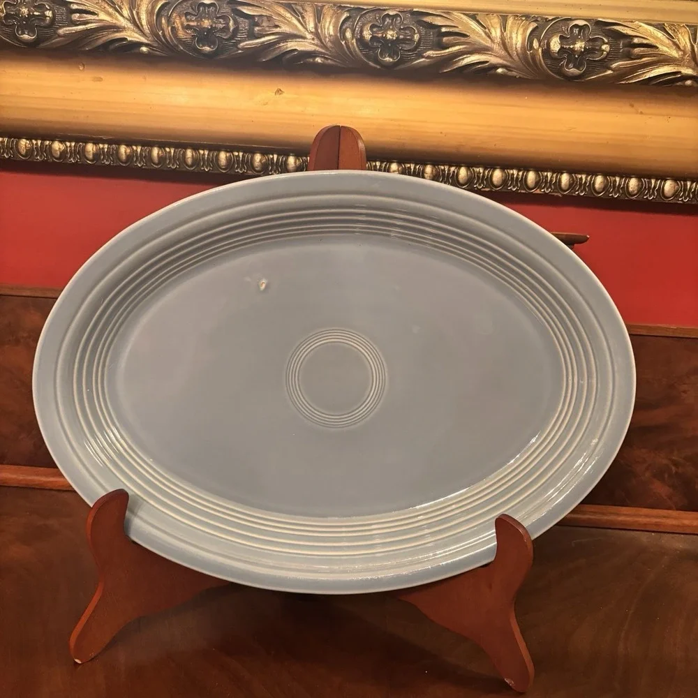 Vintage Fiesta HLC USA Oval Serving Platter Light‎ Blue Fiestaware 13